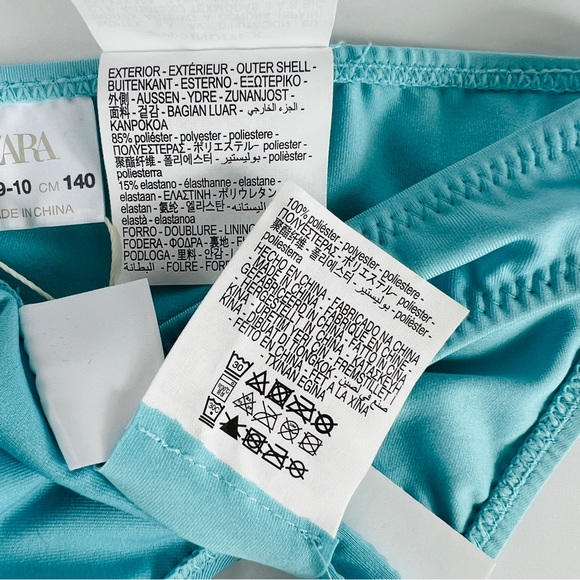 ZARA 2 Piece Tiffany Blue Floral Bikini 9-10, 11-12 NWT - Picture 13 of 14